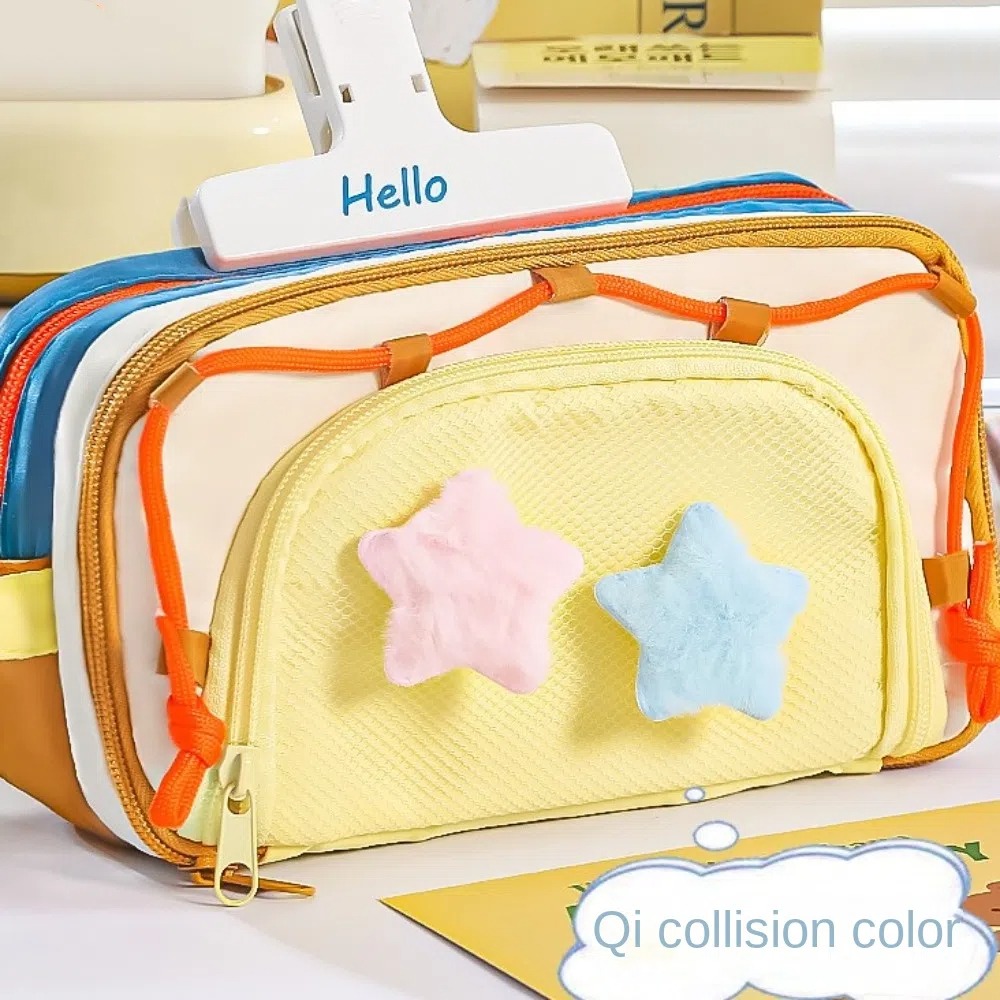 Aesthetic Large Pencil Case Pouch - 7 Tas Alat Tulis Berlapis dengan
