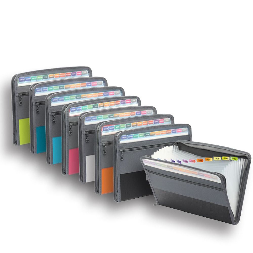 Expandable Accordion File Folder 13 Pockets - Organizer File PVC Ukuran A4 Dengan