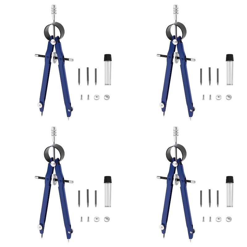 Math Geometry Set With Compass - 4pak X((Kompas Profesional, Set Kompas Geometri