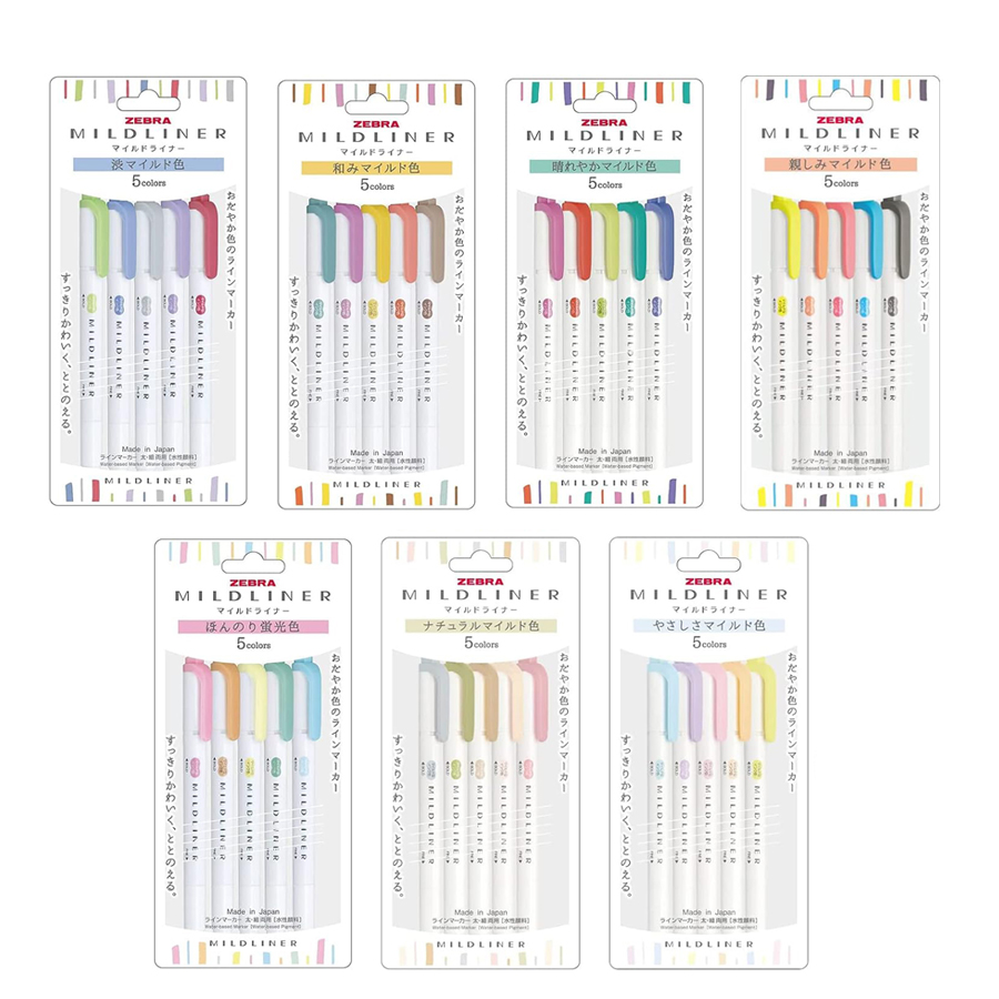 Zebra Mildliner Set lengkap Pa - Pastel Highlighter Set Double Ended ulasan dan harga