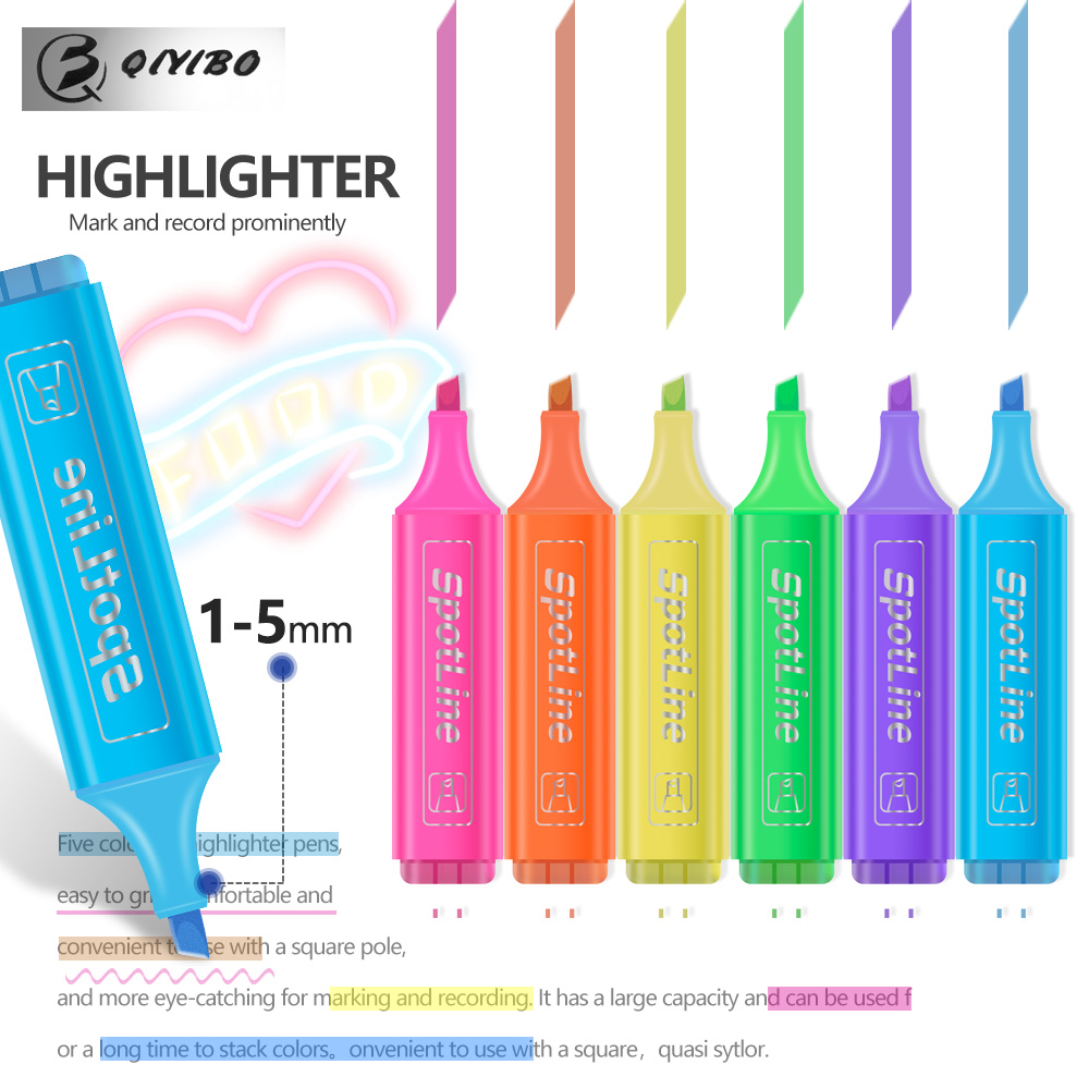 4/6 buah/set Pastel Flat kepal - Pastel Highlighter Set Double Ended ulasan dan harga