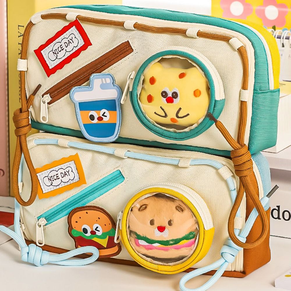 Kotak Pensil Hamburger Kapasit - Aesthetic Large Pencil Case Pouch ulasan dan harga