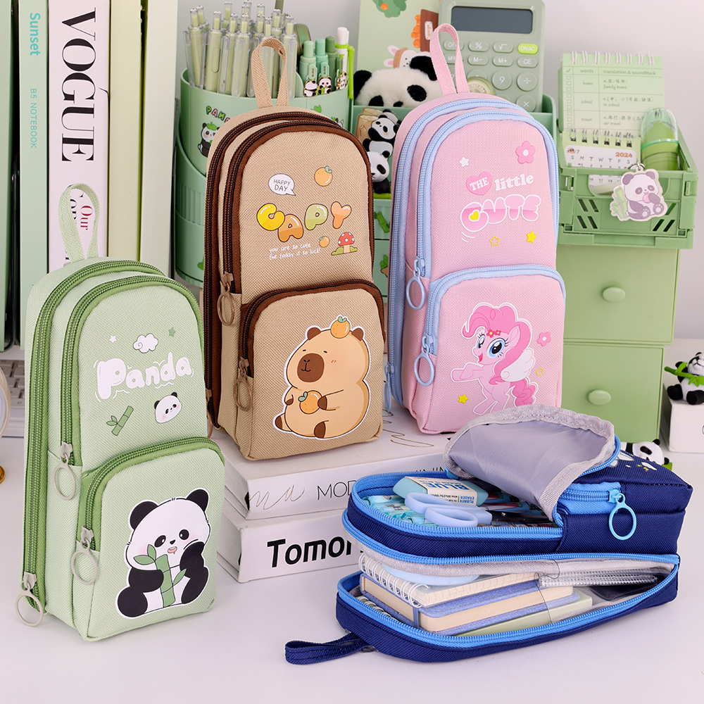 Tempat pensil kartun Capybara  - Aesthetic Large Pencil Case Pouch ulasan dan harga