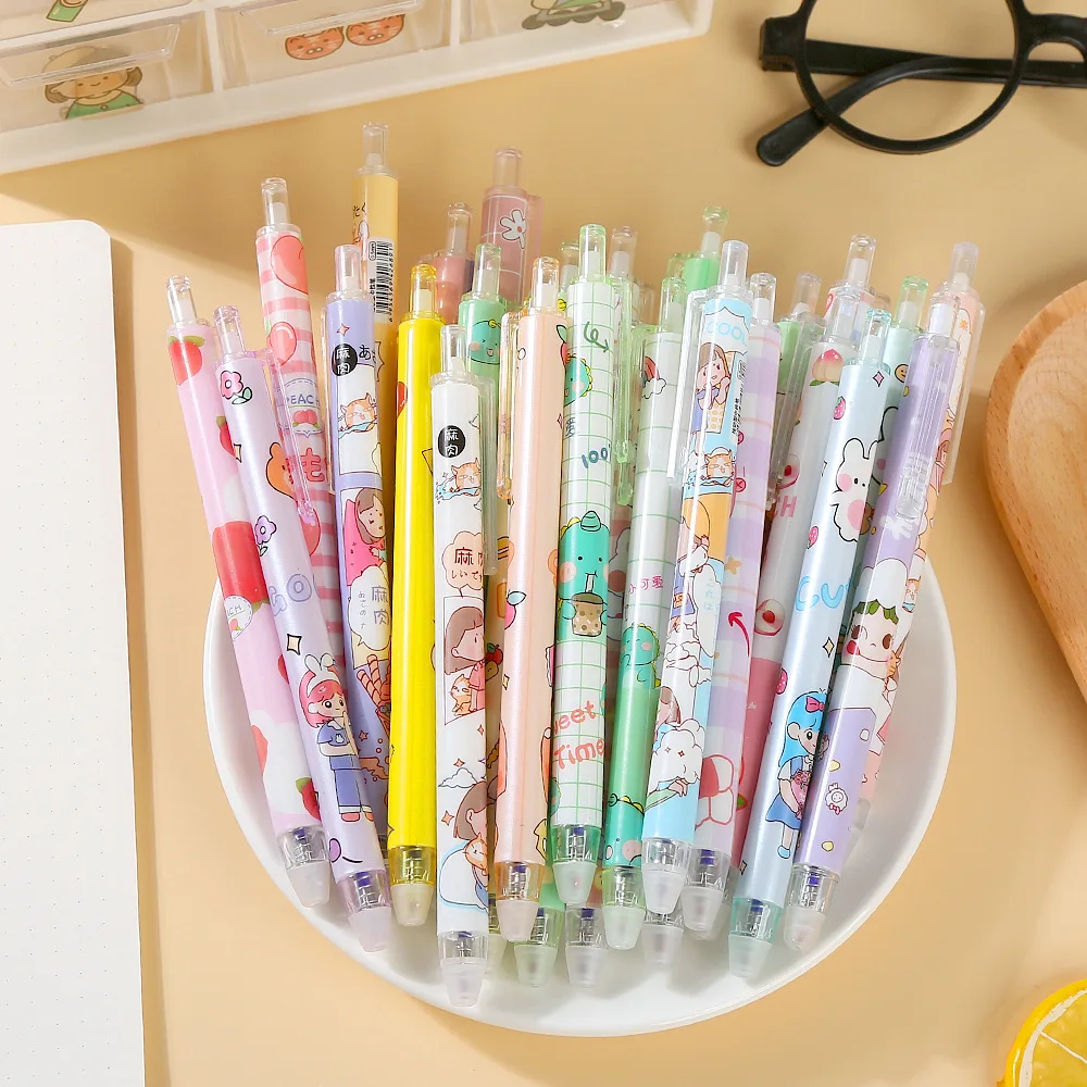 20 Buah/Lot Pena Gel Lucu Kawa - Retractable Eraser Pen Click ulasan dan harga