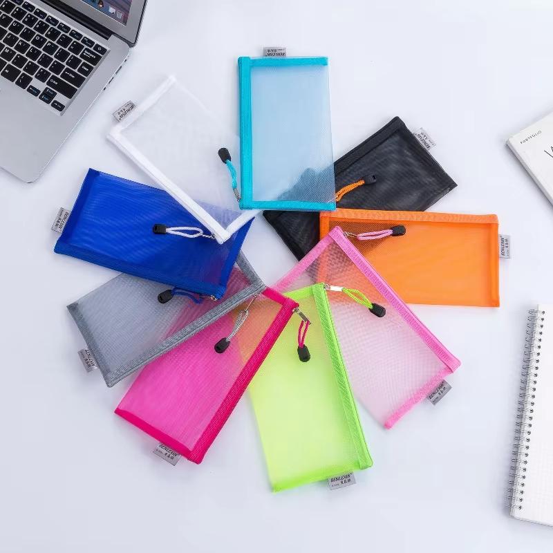 Kantong Pensil Jala Transparan - Clear Mesh Pencil Pouch For Exam ulasan dan harga