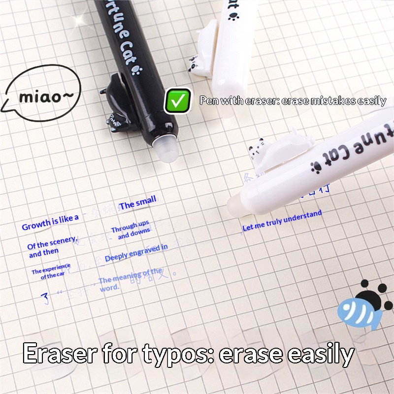 4 Paket Pulpen Gel Lucu Motif  - Retractable Eraser Pen Click ulasan dan harga
