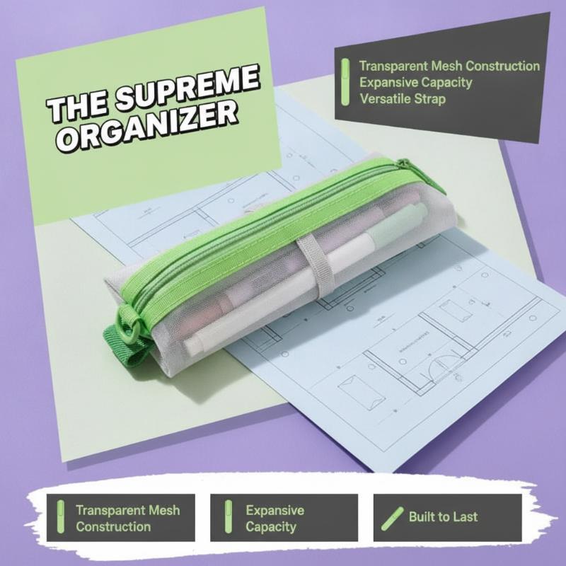 Kantong Pensil Jaring Transpar - Clear Mesh Pencil Pouch For Exam ulasan dan harga