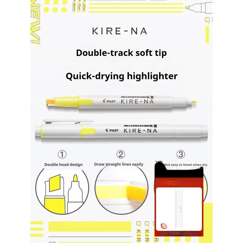 1/3/4/5/10 Buah PILOT KIRE-NA  - Pastel Highlighter Set Double Ended ulasan dan harga